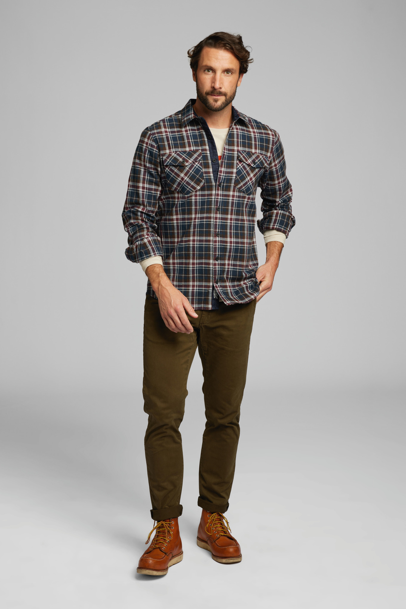 Camisa PLAID FLANNEL Azul / Vermelho